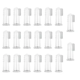 Dog Toothbrush for Dog Teeth Cleaning Dog Fingerbrush Toothbrush Dog Tooth Brushing Dog Finger Toothbrush Pet Toothbrush for Easy Cleaning Tongue and Teeth Cleaner 20PCS
