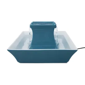 Drinkwell Ceramic Pagoda Pet Fountain Blue