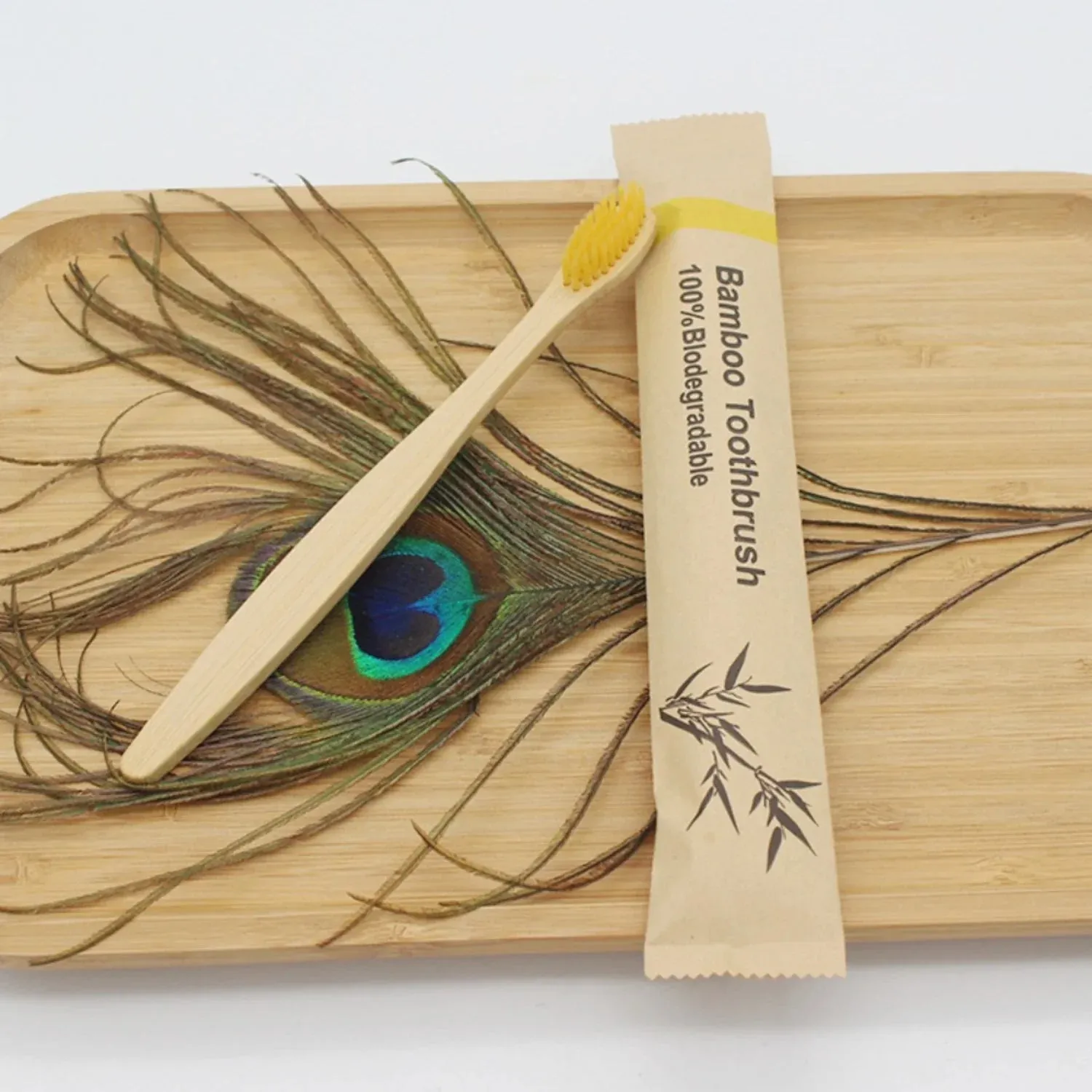 EcoNest Kitchen 20-Pack Compostable Bamboo Toothbrushes - Soft Bristles for Sensitive Teeth & Gums