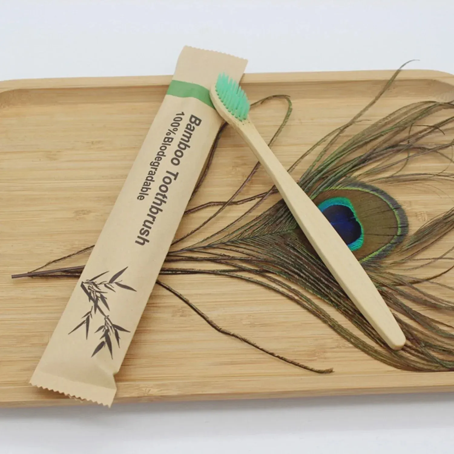 EcoNest Kitchen 20-Pack Compostable Bamboo Toothbrushes - Soft Bristles for Sensitive Teeth & Gums