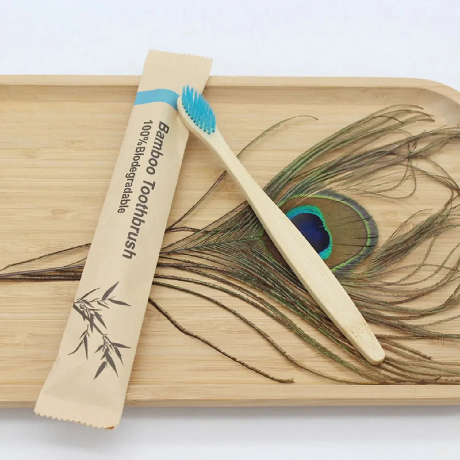 EcoNest Kitchen 20-Pack Compostable Bamboo Toothbrushes - Soft Bristles for Sensitive Teeth & Gums