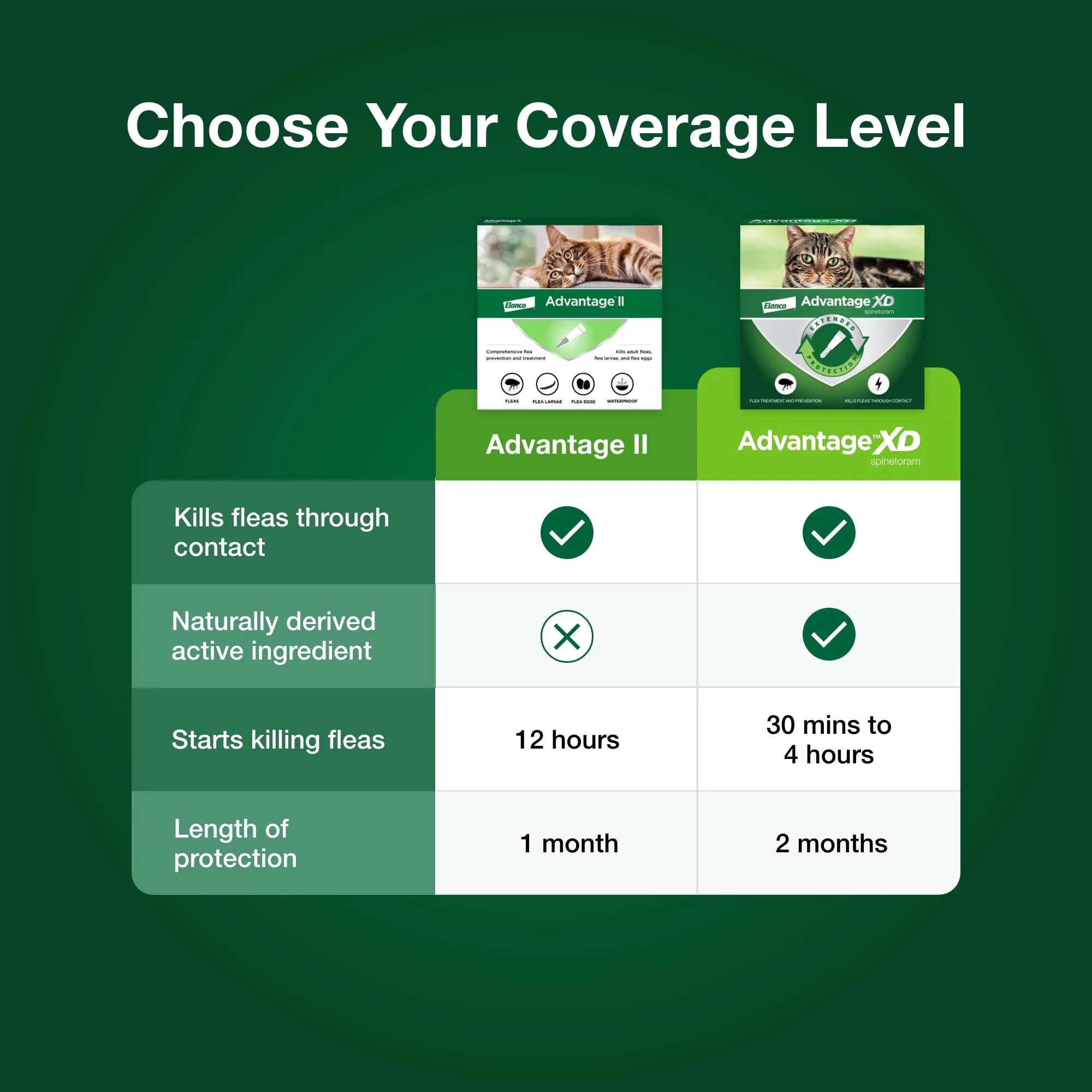 Elanco Advantage XD Extended Small Cat 8-Month 4-Dose Flea and Tick Spot-on Treatment - 1.8-9Lbs - 4 Pack