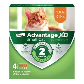 Elanco Advantage XD Extended Small Cat 8-Month 4-Dose Flea and Tick Spot-on Treatment - 1.8-9Lbs - 4 Pack