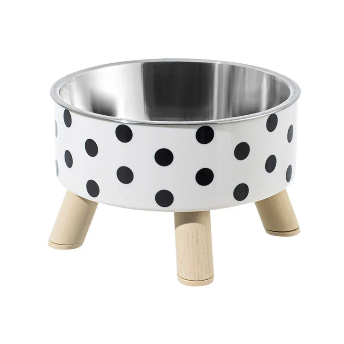 Elevated Stainless Steel Pet Bowl – Stylish Checkered Design