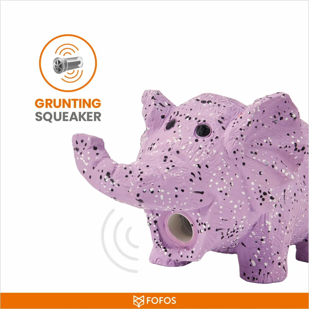Fofos Latex Elephant Squeaky Toy for Dogs (Purple)