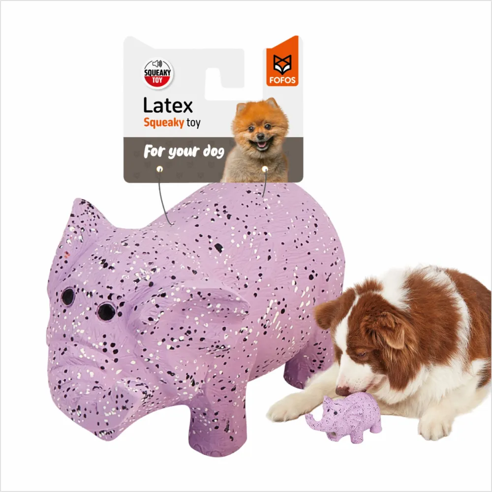 Fofos Latex Elephant Squeaky Toy for Dogs (Purple)