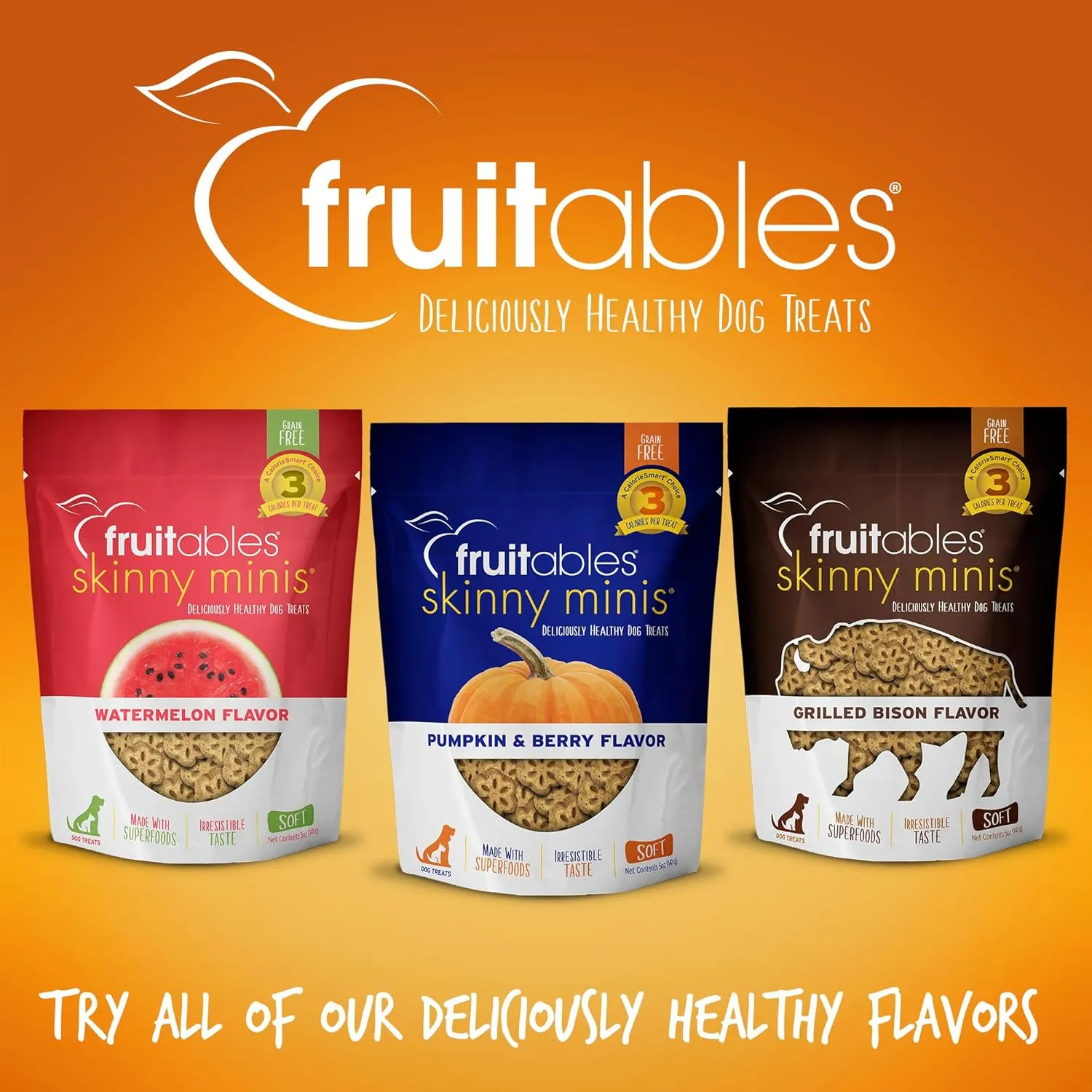 Fruitables Skinny Mini Dog Treats  Healthy, Low Calorie Training Treats  Wheat, Corn & Soy Free  Pumpkin Mango  5 Ounces (Pack of 2)