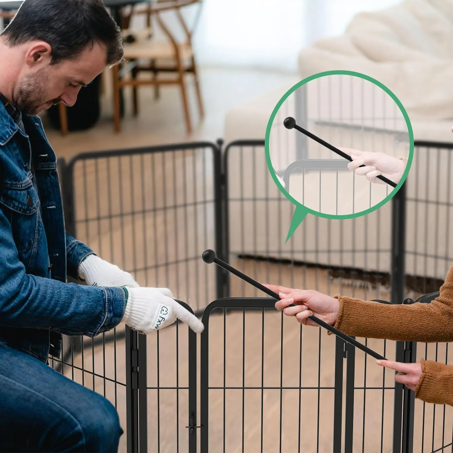 FXW Indoor Dog Playpen Stakes, Additional Long Rods - Metal Post Replacement Pet Exercise Pen Accessories for Indoor Use, 17PCS, 45inch | Patented