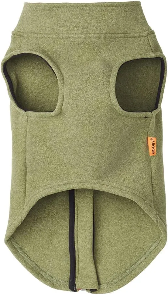 Gooby Zip-Up Microfiber Fleece Dog Sweater - Green, X-Small - Warm Double-Layered Soft Microfiber Fleece Step-In Dog Jacket Without Leash - Winter Sweater for Small - Medium Dogs