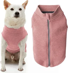 Gooby Zip Up Microfiber Fleece Dog Sweater - Pink, X-Small - Warm Double Layered Soft Microfiber Fleece Step-in Jacket Without Ring Leash - Winter Sweaters for Small & Medium Dogs
