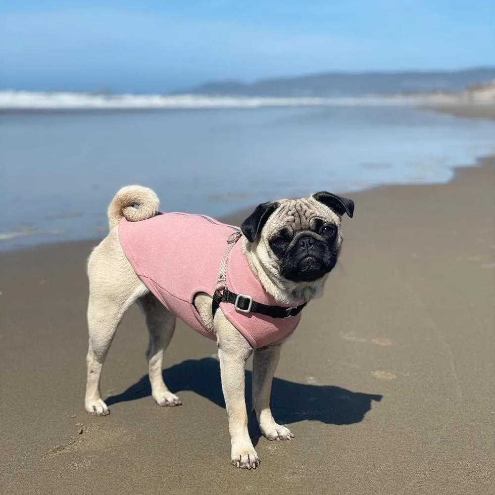Gooby Zip Up Microfiber Fleece Dog Sweater - Pink, X-Small - Warm Double Layered Soft Microfiber Fleece Step-in Jacket Without Ring Leash - Winter Sweaters for Small & Medium Dogs