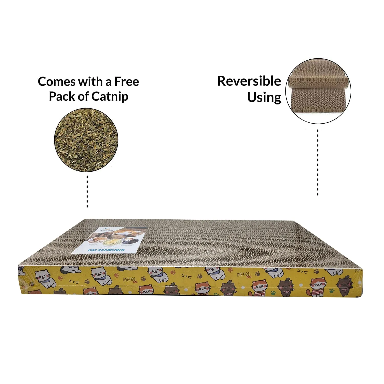 Goofy Tails Recycled Paper Shaped Cat Scratcher - Flat