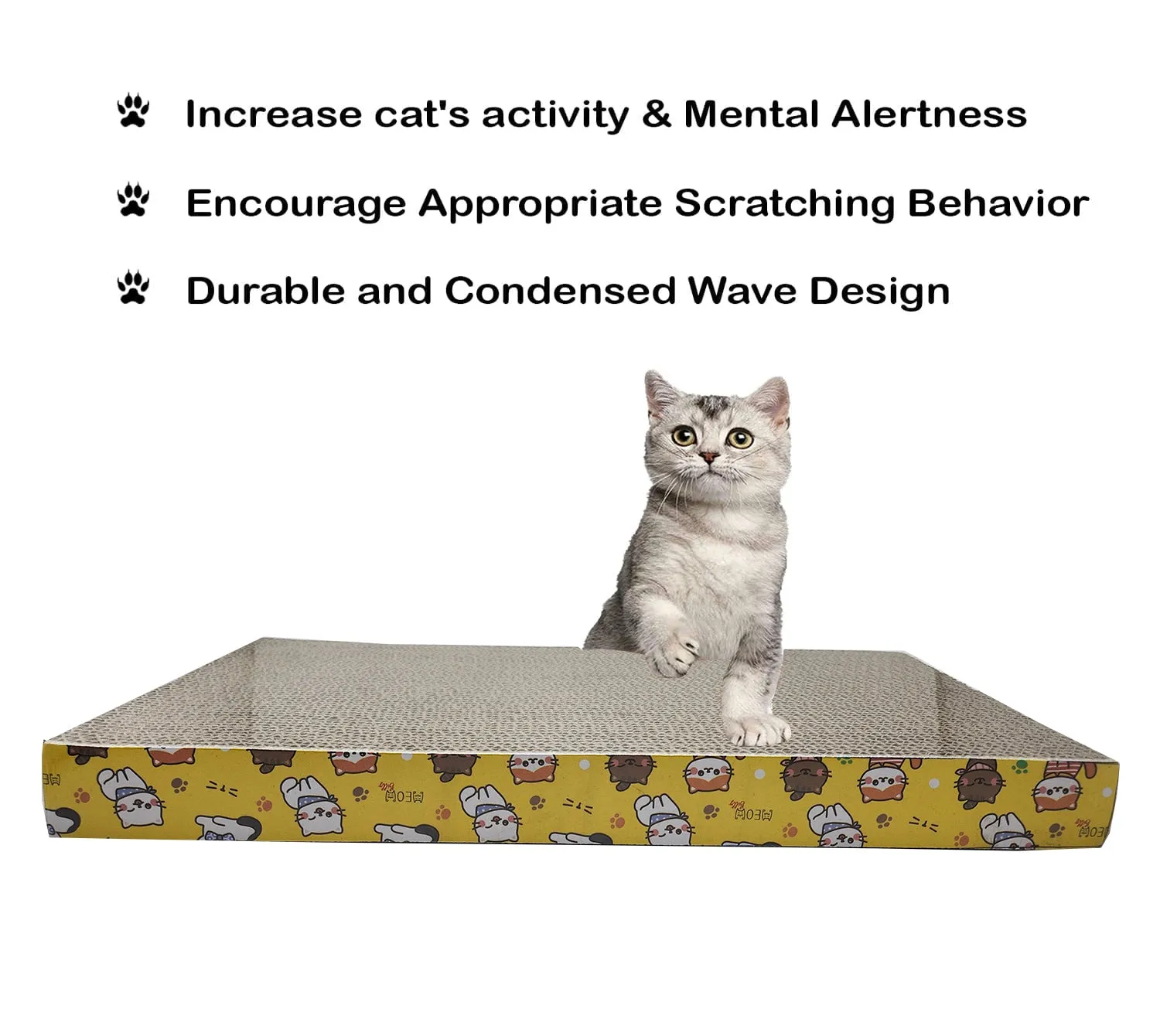 Goofy Tails Recycled Paper Shaped Cat Scratcher - Flat