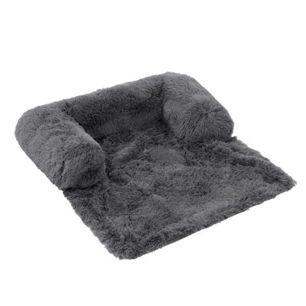 Grey Calming Plush Lounger - 102cm x 89cm x 16cm