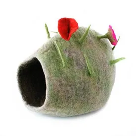 Hamro Jungle Flowers Pet Bed Natural And Green Pet 1pc 19x18x15in