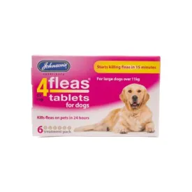 Johnsons 4fleas Tablets for Large Dogs 6 Tablets
