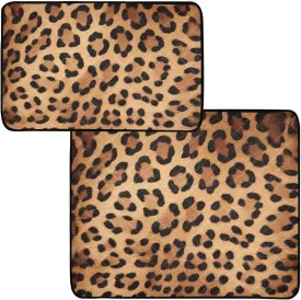 Leopard Print Pee Pads for Dogs, 2-Pack Washable Puppy Pads Reusable Dog Pee Pad Non-Slip Training Pads for Potty, Crate, Bed, 24x36in   36x42in