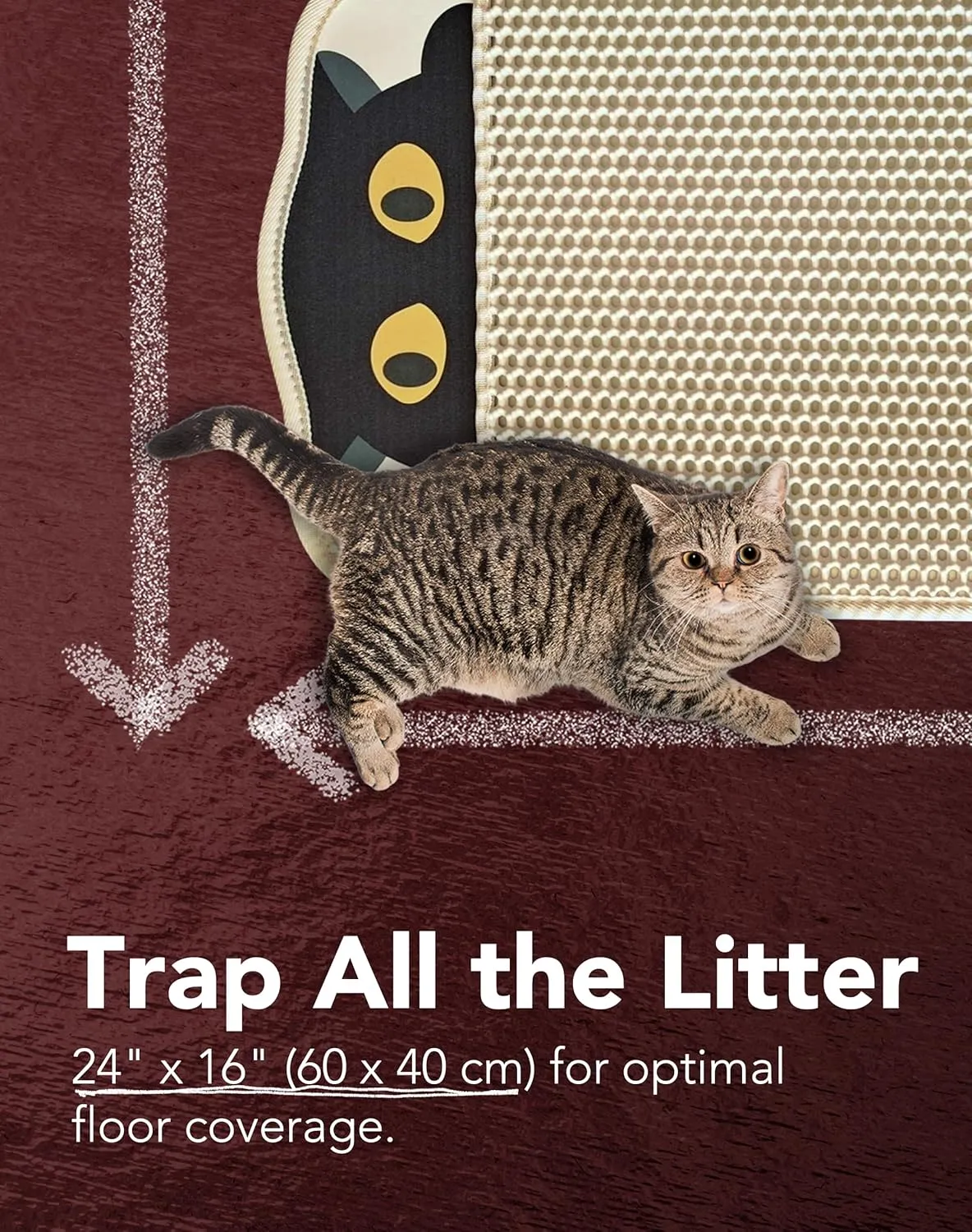 Lukamoo Cute Double-Layer Litter Mat, Ideal for Any Cat Litter