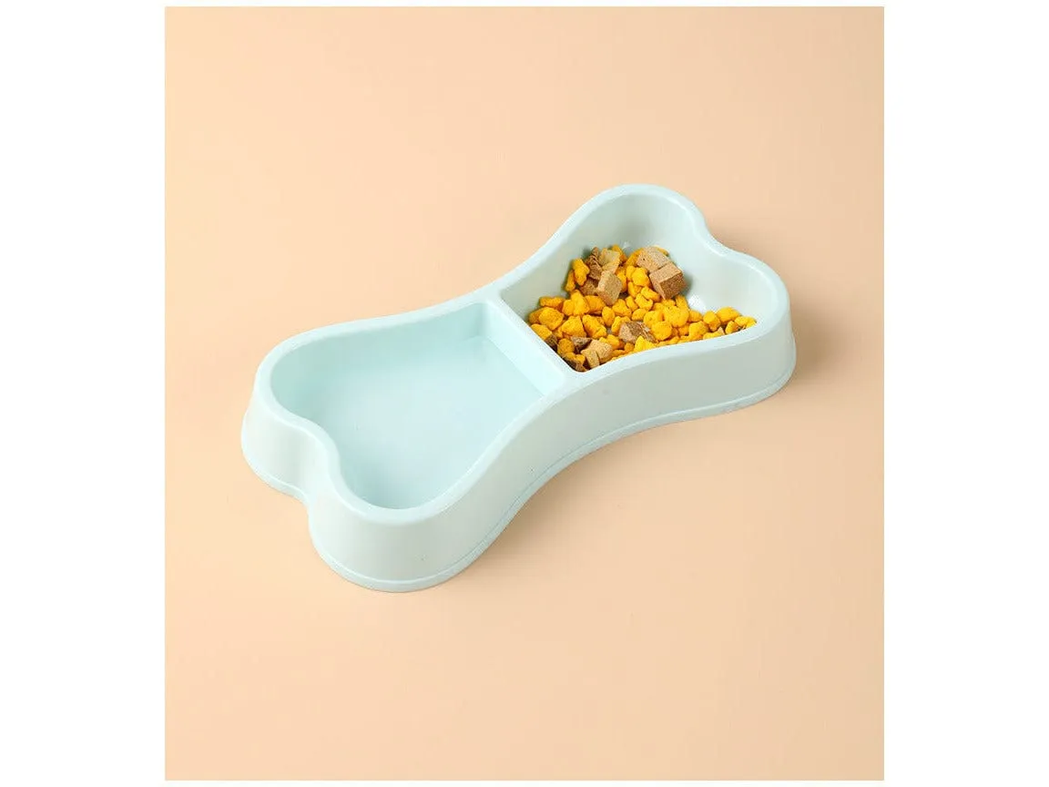 Macaron Plastic Bone-Shaped Double Bowl 24*12.5*3.5Cm
