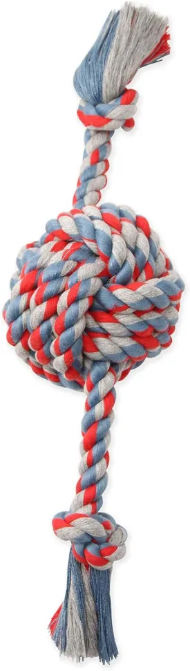 Mammoth Pet Products Flossy Chews Color Monkey Fist Ball with Rope Ends, Large, 18-Inch, multi (20096F)