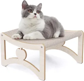 MeowHomm Elevated Cat Bed, Wooden Cat Hammock for Indoor Cats, Kitty, Small Dog, Portable Pet Hammock