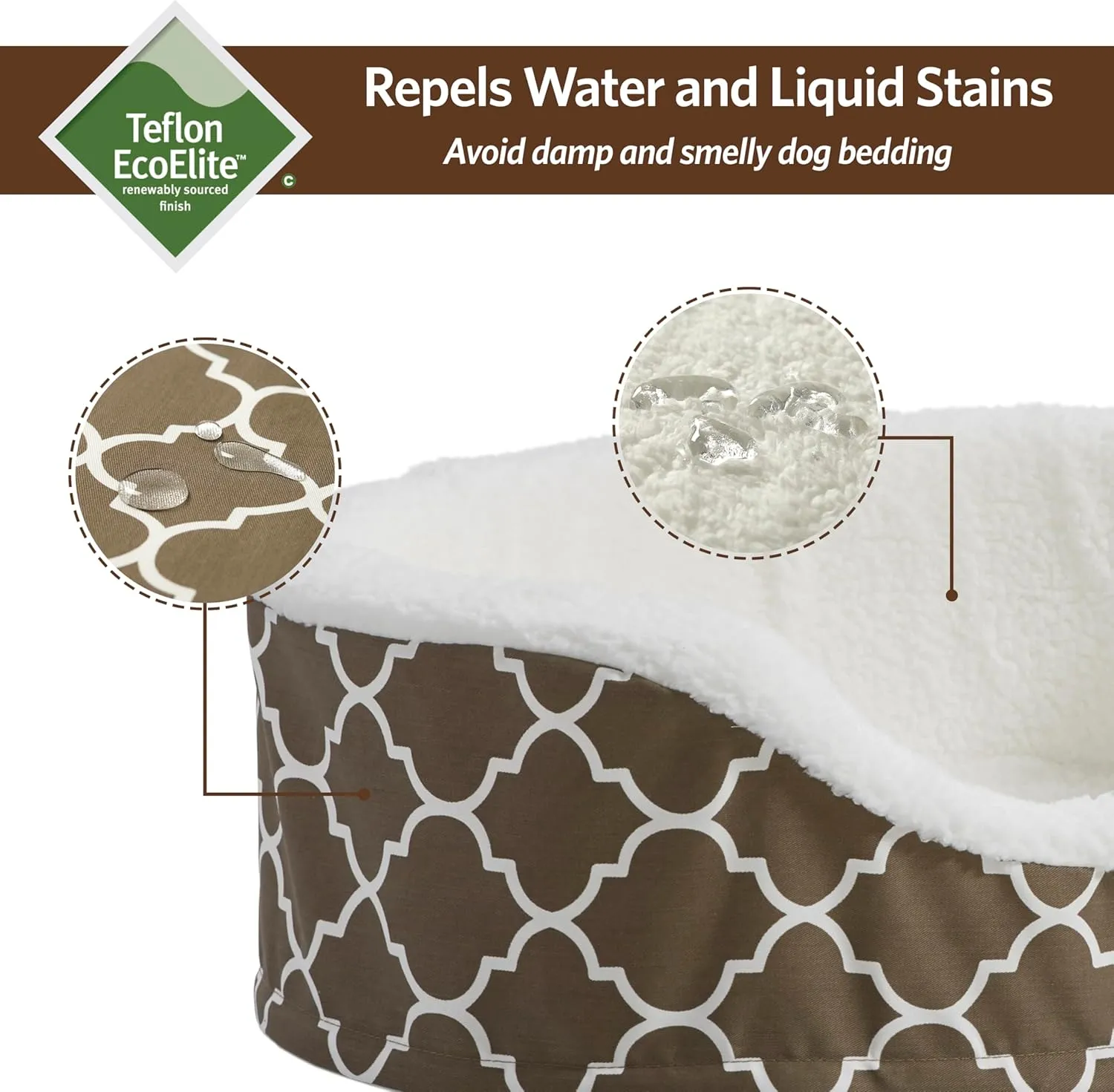 MidWest Homes for Pets Orthoperdic Egg-Crate Nesting Pet Bed w/ Teflon Fabric Protector, Large Brown