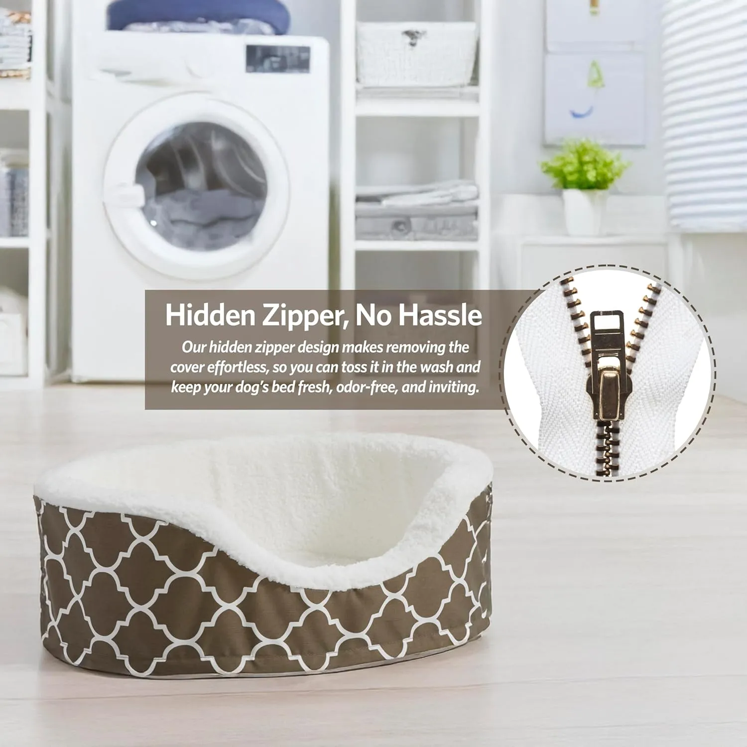 MidWest Homes for Pets Orthoperdic Egg-Crate Nesting Pet Bed w/ Teflon Fabric Protector, Large Brown