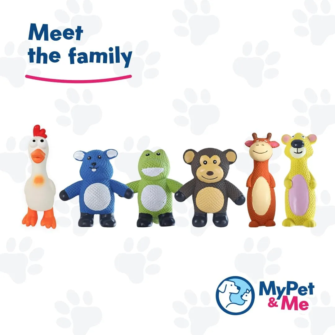 My Pet & Me - Squeaky Dog Toy  Durable Stuffed for Dogs, Perfect for Chewing, Fetch, and Teething  Interactive Squeaker Latex Toy for Puppies and Playful Chewers (White Chicken, 7.8 Inch)