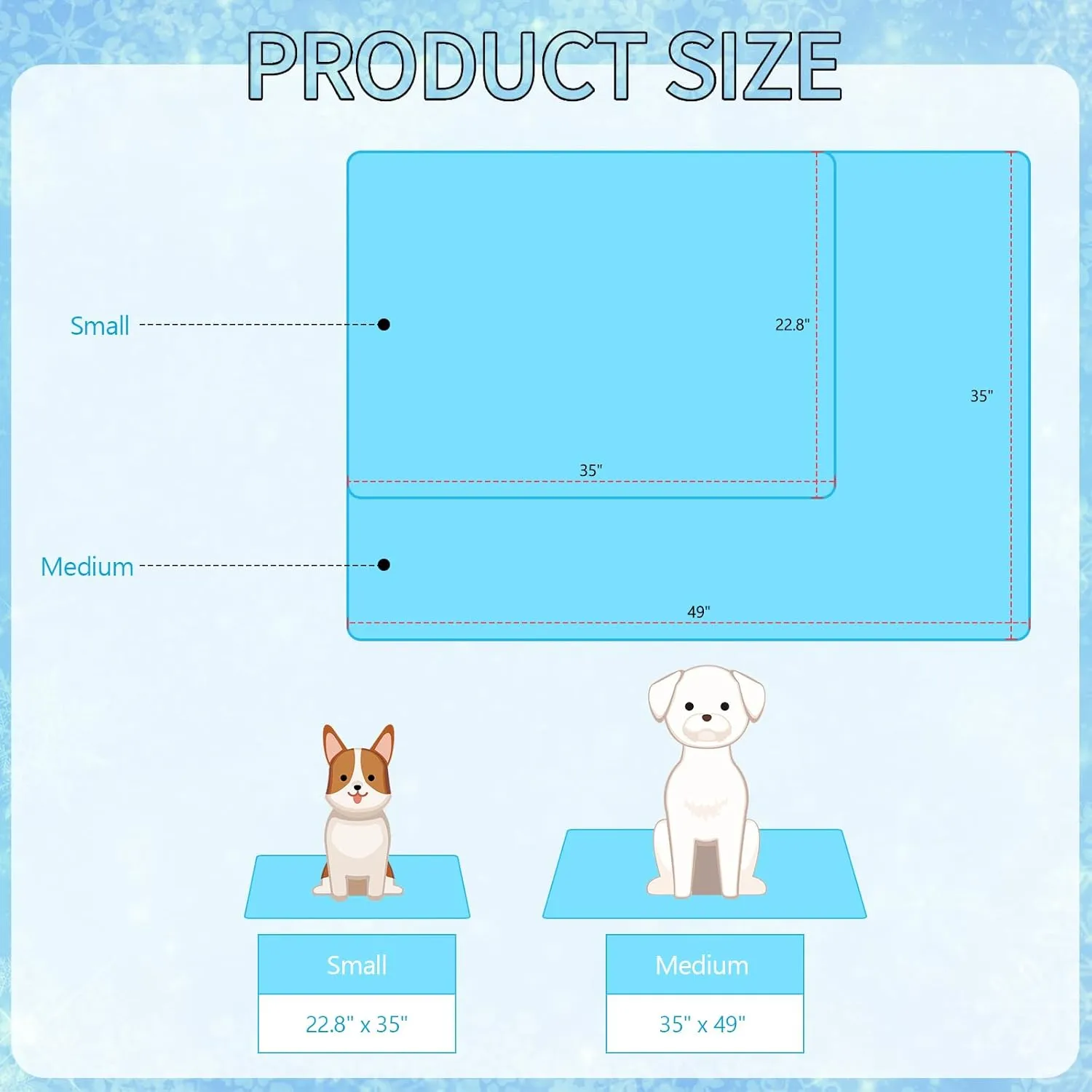 NACOCO Pet Summer Cooling Blanket - 35.4" x 49.2" Double-Sided Mat Dog Puppy Self Cat Pad Bed Cover for Home Outdoor Sofa Sleeping Washable Portable Lightweight Small Medium Large(Blue,M)