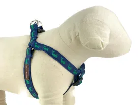Navy/Green Whales Dog Harness - 750