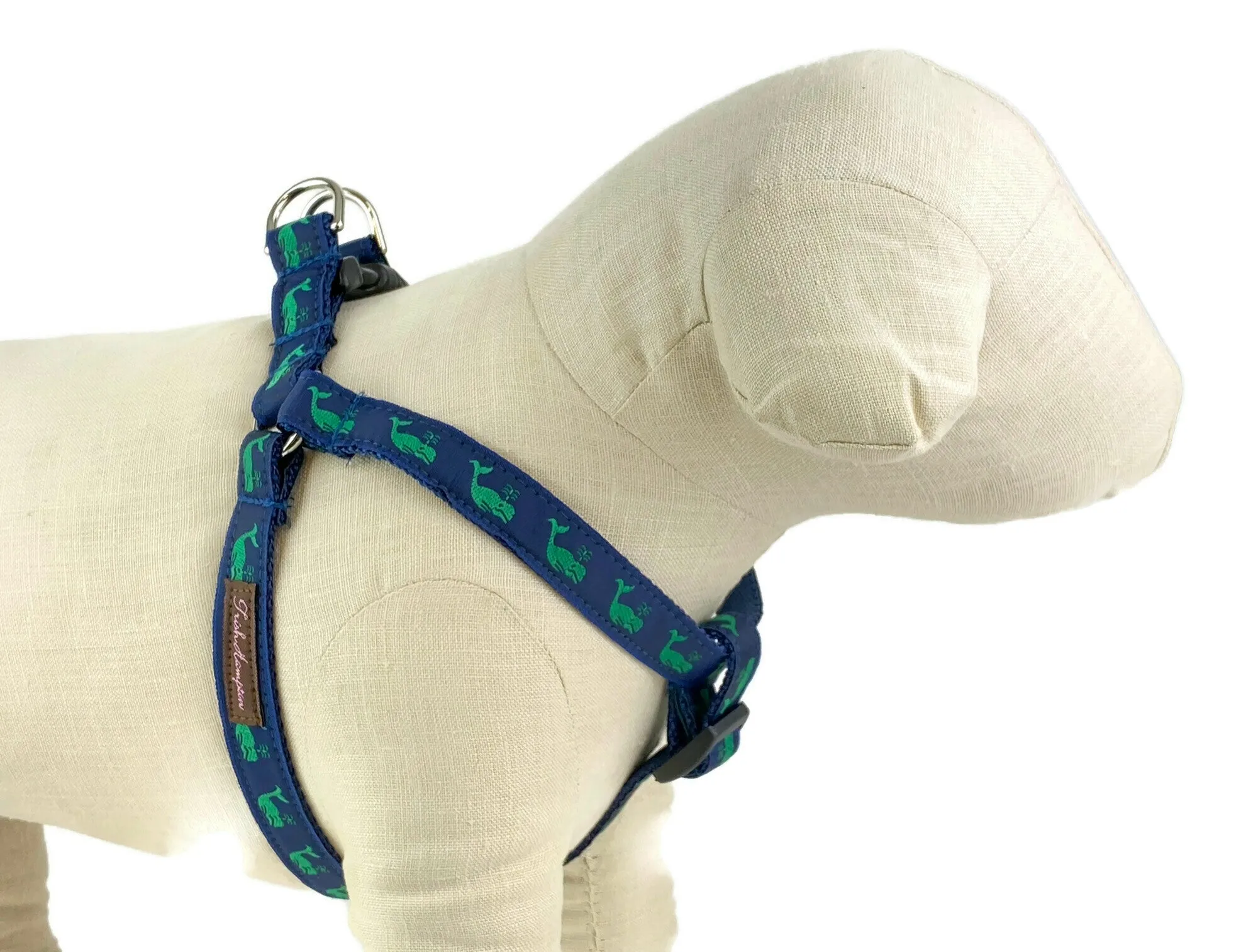 Navy/Green Whales Dog Harness - 750