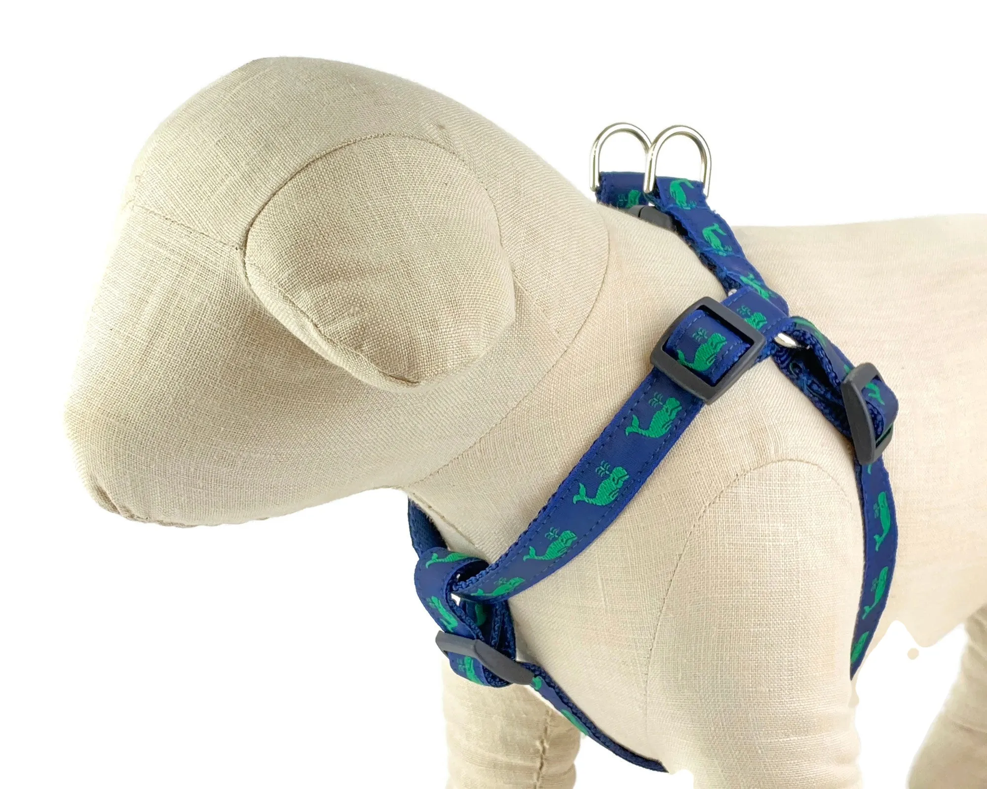 Navy/Green Whales Dog Harness - 750