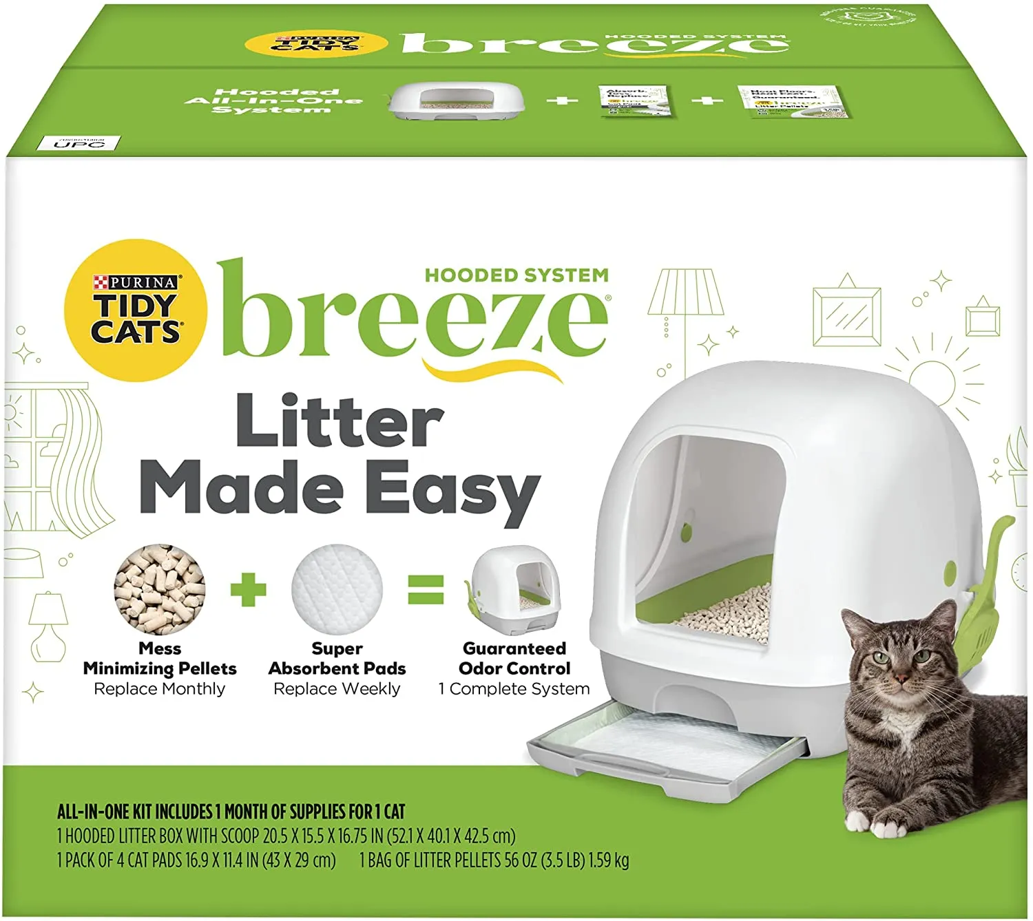 New in box! Purina Tidy Cats Breeze Cat Litter Box System Starter Kit, Hooded Breeze Litter System with Pads & Pellets! Retails $162 w/tax!