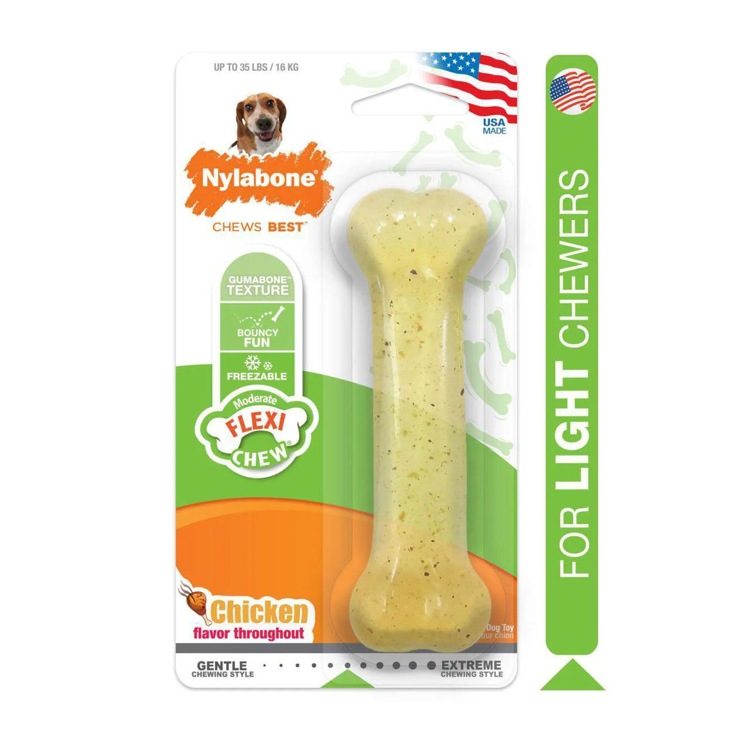 Nylabone FlexiChew Bone Chicken Flavour Dog Toy