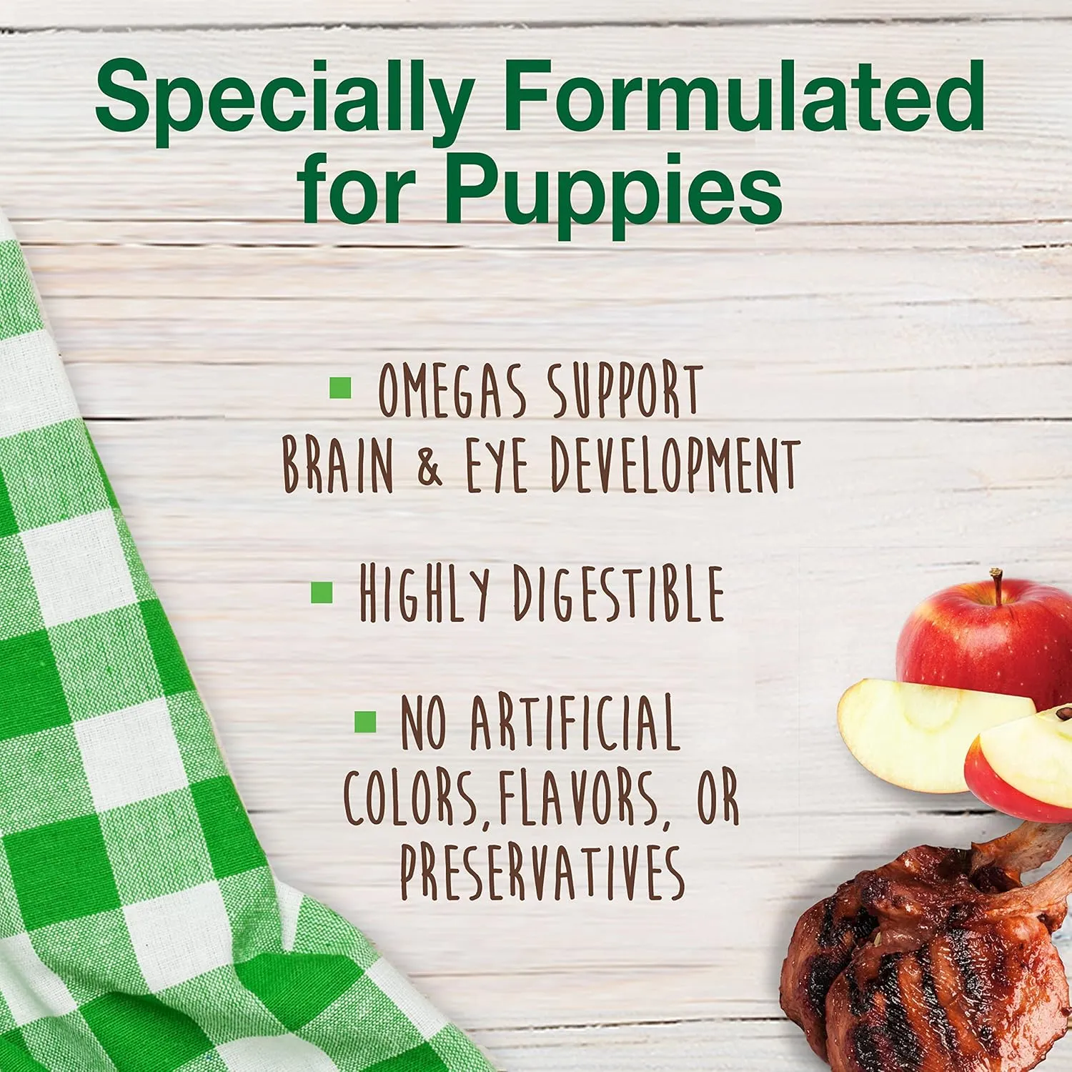 Nylabone Healthy Edibles Natural Puppy Chews Long Lasting Treats for Puppies, Lamb & Apple Flavor, Small/Regular (4 Count)
