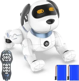 OKK Remote Control Robot Dog Toy for Kids, Programmable Smart RC Puppy, Interactive Voice & Dancing, Electronic Pets Gift