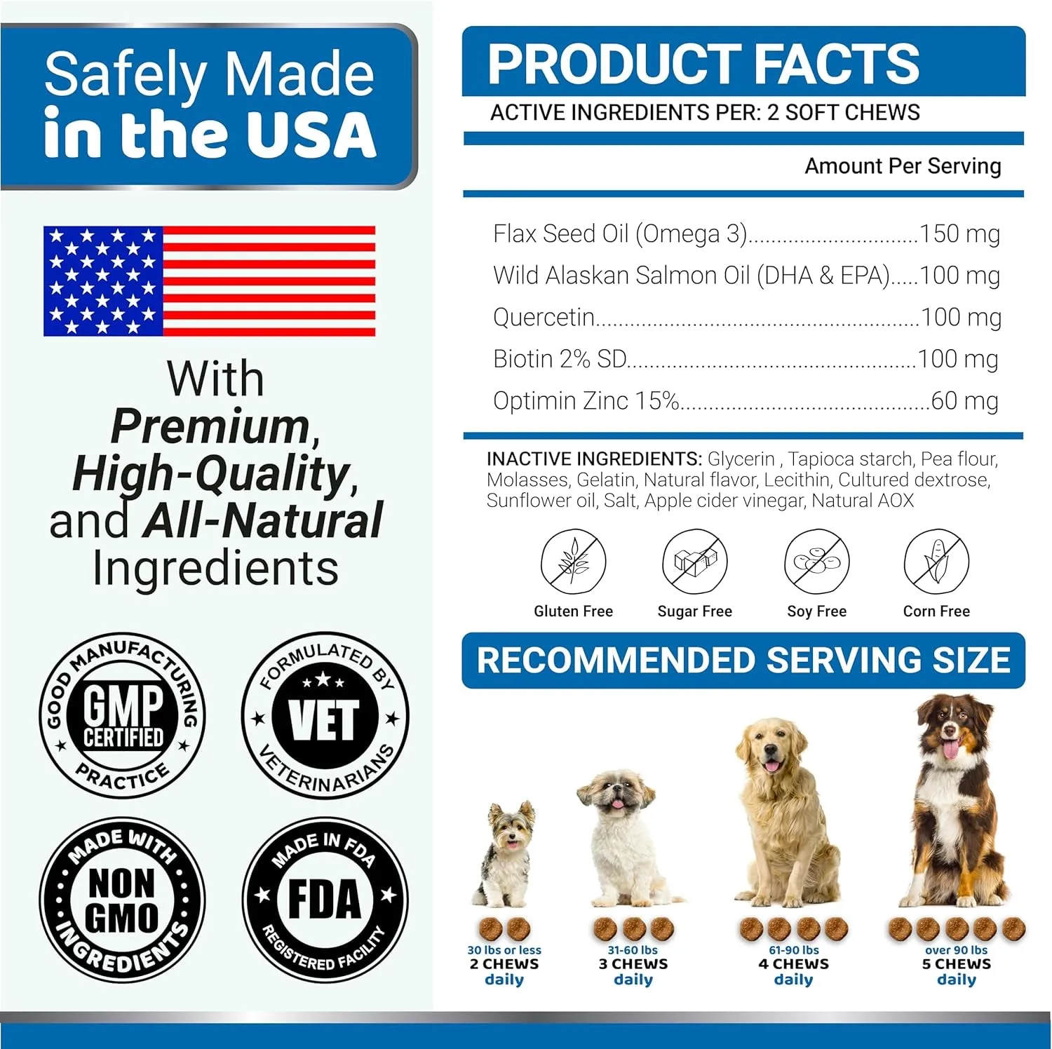Omega 3 Fish Oil for Dogs - 170 Chews - Skin and Coat Supplement - Omega 3 for Dogs - Dry & Itchy Skin Relief Treatment - Allergy Support Dog anti Shedding Treats - Salmon - EPA & DHA - Chicken Flavor