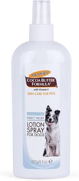 Palmer's for Pets Cocoa Butter Formula Direct Relief Lotion Spray for Dogs with Vitamin E | Fragrance Free Dog Lotion for Dry Itchy Skin Spray On Lotion for Dogs - 8 oz (FF15584)