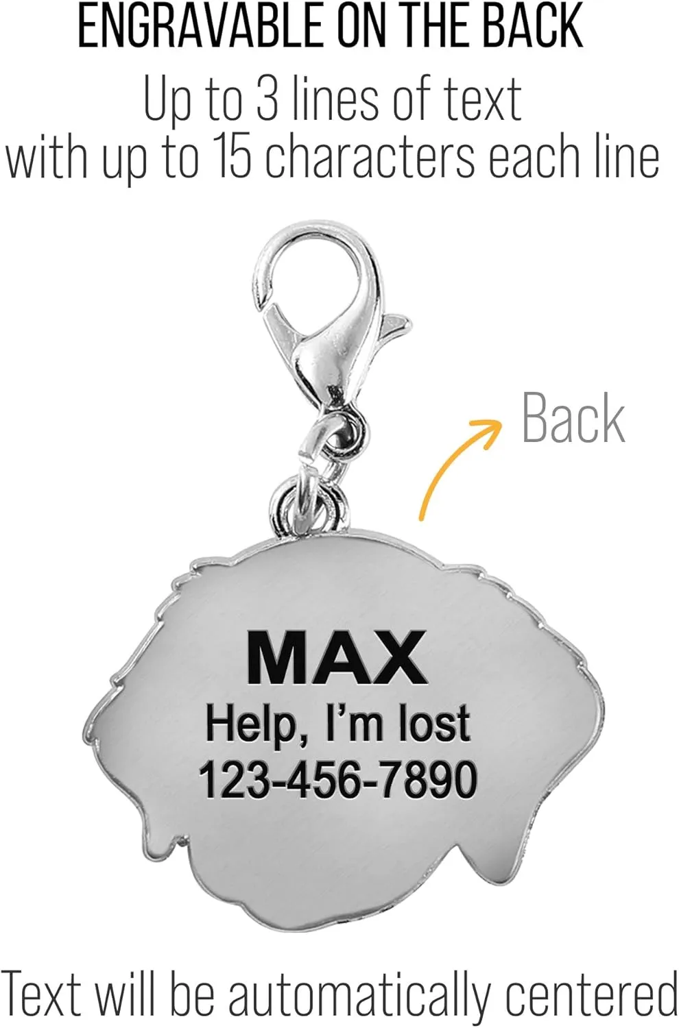 PAWNIMALS Custom Dog Breeds Name Tag ID, Personalized Stainless Steel Engraved Tag with Ring Included, Siberian Husky, Golden, Schnauzer and more (Dog breeds)