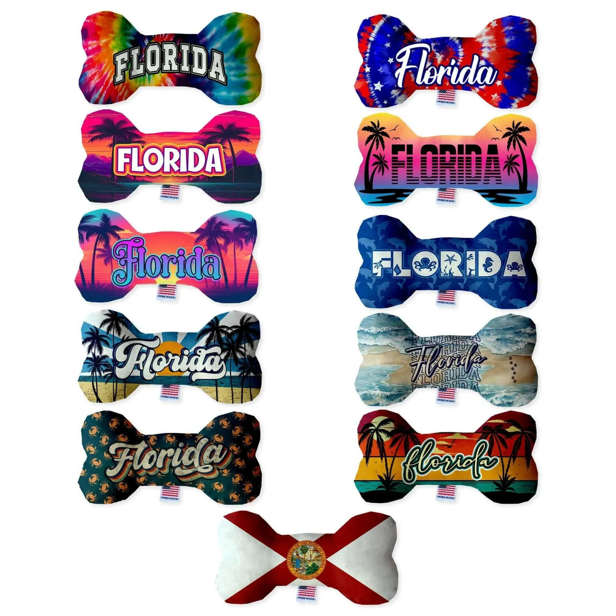 Pet & Dog Plush Bone Toys, "Florida State Options" (Available in