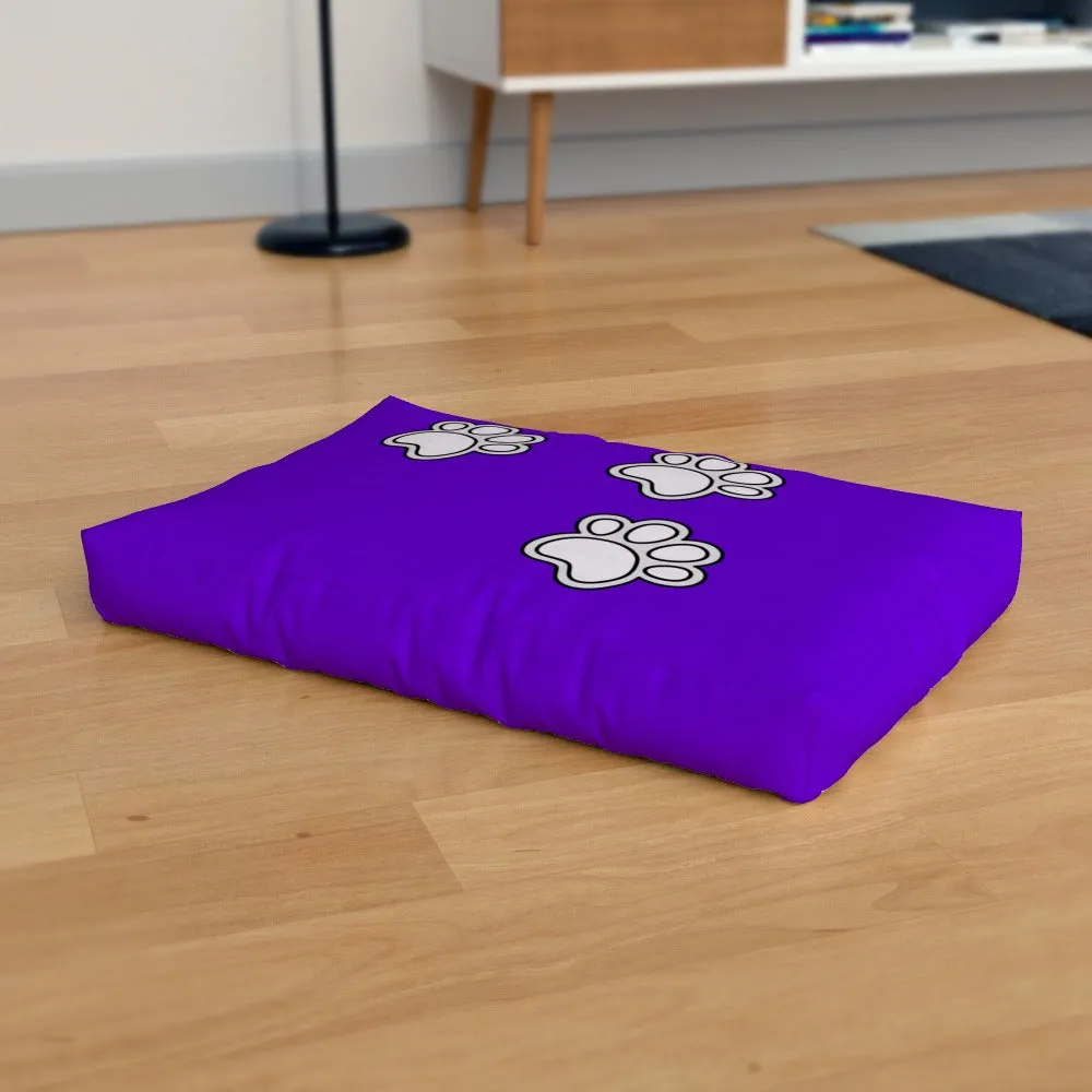 Pet Bed - Paws on Purple