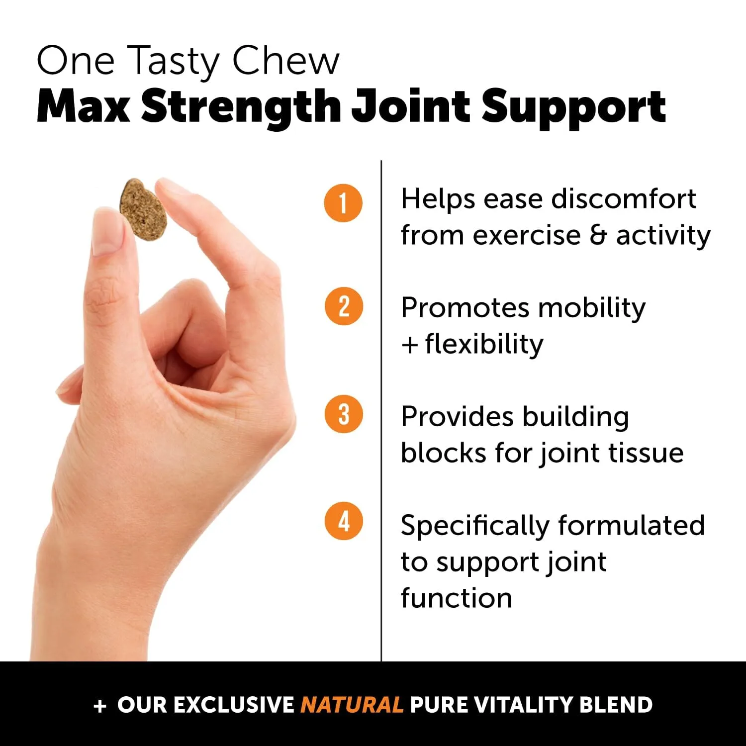 Pet Honesty Hip and Joint Max-Stregth Bacon Chewy Dog Supplements - 90 Count - 12.7 Oz
