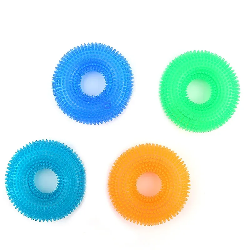 Pet Toys Bite Resistant Sound Toy Ball Chew Teeth Clean Large Dog Golden Retriever Barbed TPR Train Teeth Cleaning Jouet Chien
