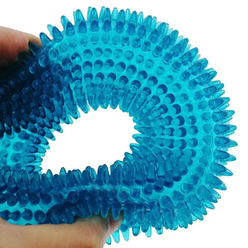 Pet Toys Bite Resistant Sound Toy Ball Chew Teeth Clean Large Dog Golden Retriever Barbed TPR Train Teeth Cleaning Jouet Chien