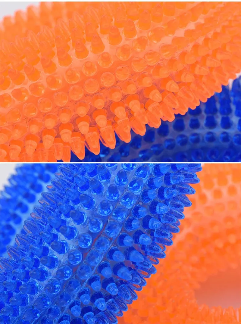 Pet Toys Bite Resistant Sound Toy Ball Chew Teeth Clean Large Dog Golden Retriever Barbed TPR Train Teeth Cleaning Jouet Chien