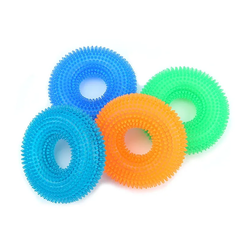 Pet Toys Bite Resistant Sound Toy Ball Chew Teeth Clean Large Dog Golden Retriever Barbed TPR Train Teeth Cleaning Jouet Chien