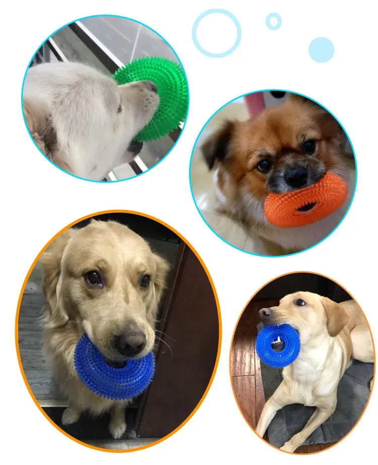 Pet Toys Bite Resistant Sound Toy Ball Chew Teeth Clean Large Dog Golden Retriever Barbed TPR Train Teeth Cleaning Jouet Chien
