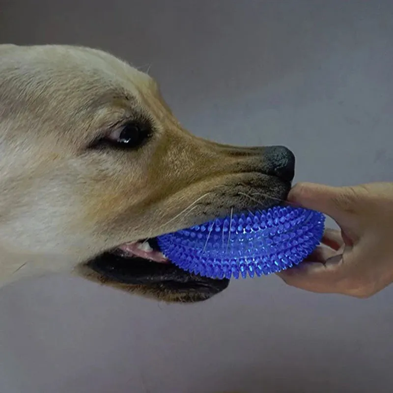 Pet Toys Bite Resistant Sound Toy Ball Chew Teeth Clean Large Dog Golden Retriever Barbed TPR Train Teeth Cleaning Jouet Chien