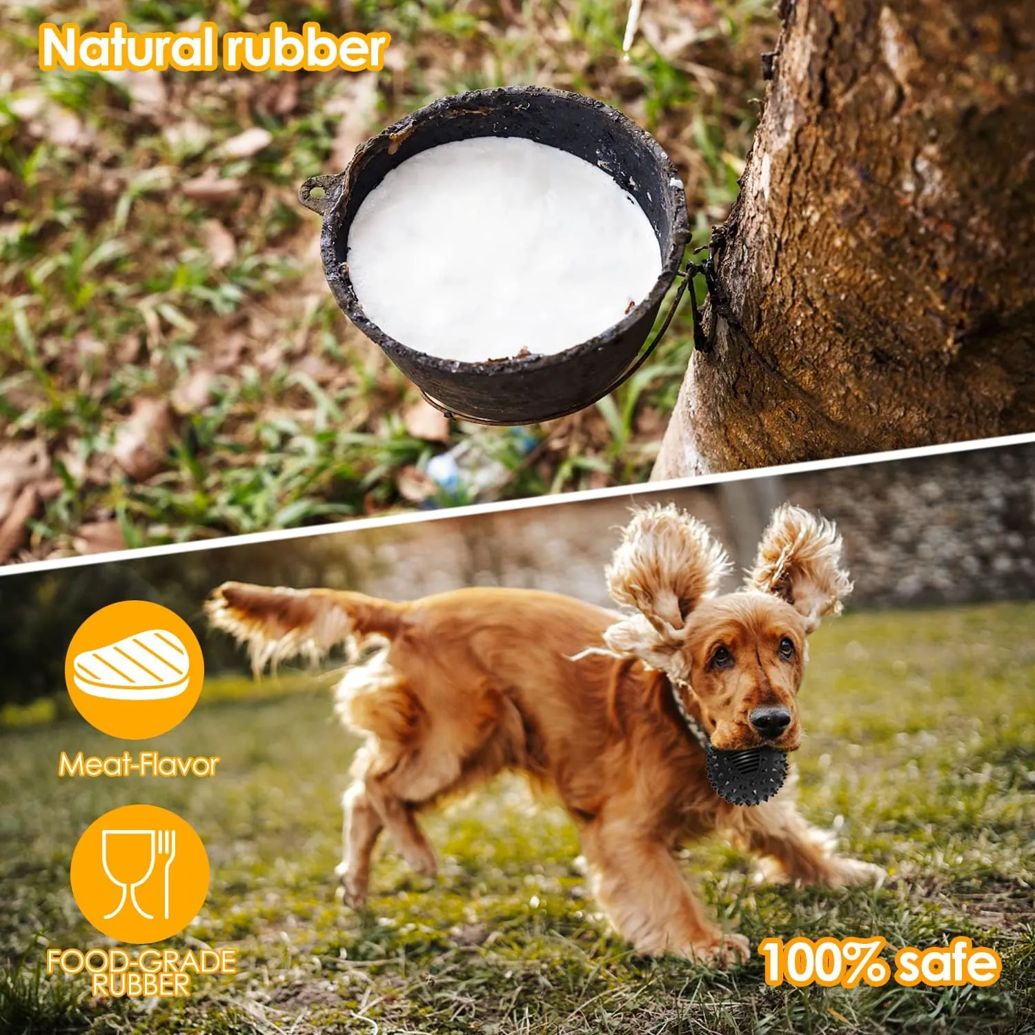 petizer 4" Squeaky Dog Balls, Durable Interactive Dog Chew Toys for Teething, Indestructible Rubber Spiky Dog Ball for Aggressive Chewers, Tough Pet Toys for Small, Medium & Large Breeds