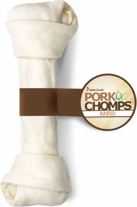 Pork Chomps Baked Pork Skin Dog Chew, 8-inch Knot, 1 Count